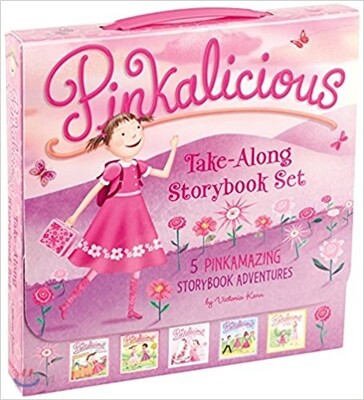 The Pinkalicious Take-Along Storybook Set: Tickled Pink, Pinkalicious and the Pink Drink, Flower Girl, Crazy Hair Day, Pinkalicious and the New Teache