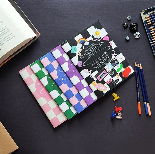 아이씨엘 체커보드 먼슬리 플래너 A5 2026 해빗트래커