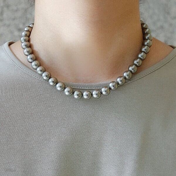 바이데이지 웜그레이 10mm 진주 목걸이 Bn0594