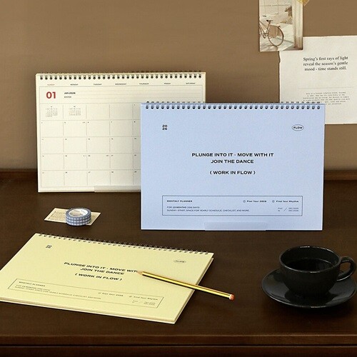 아이코닉 2026 플로우 먼슬리 플래너 A4 탁상달력