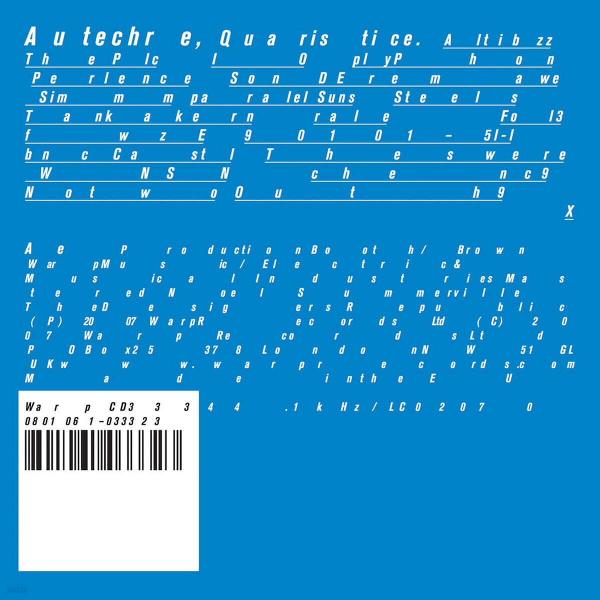 Autechre (오테커) - Quaristice [2LP]