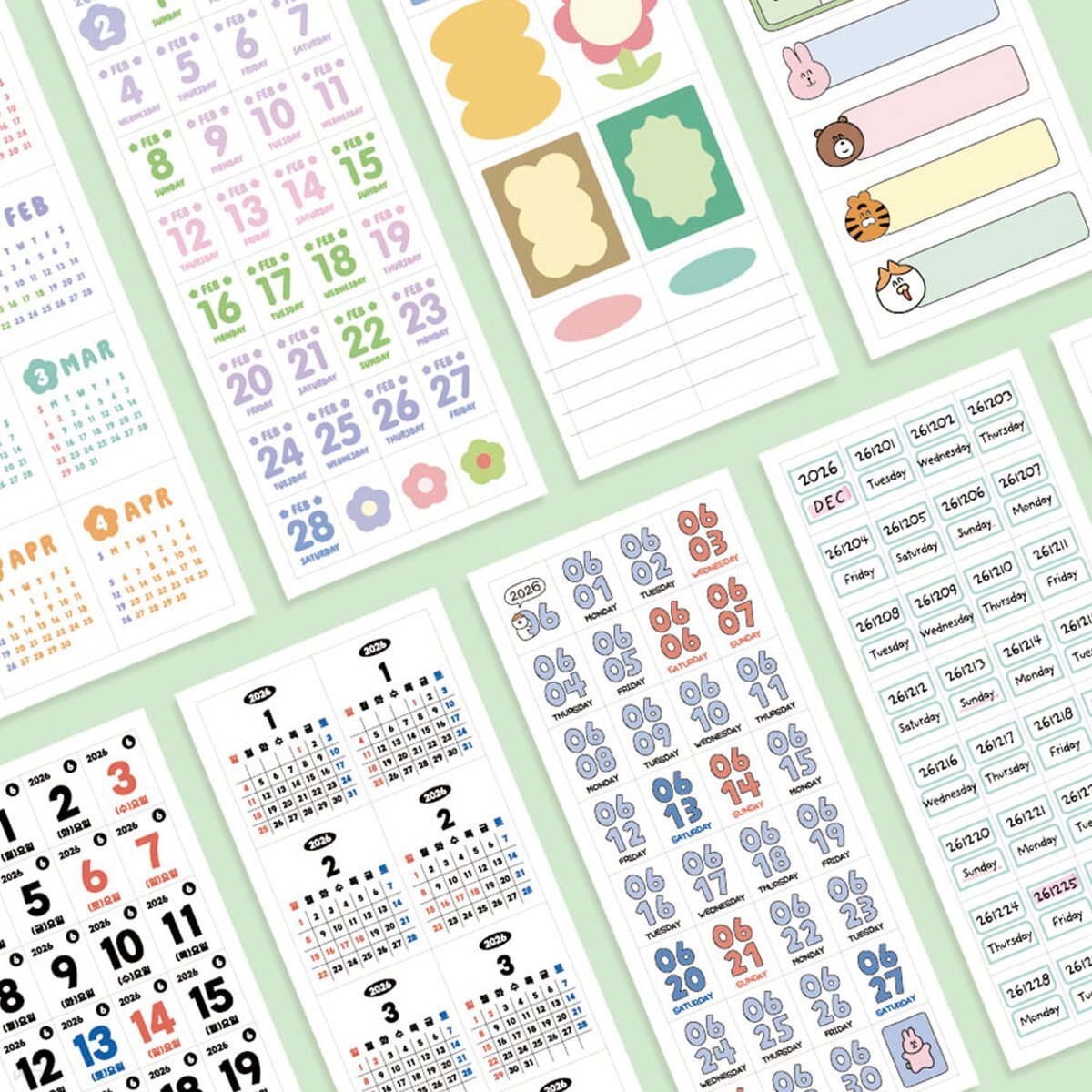 2026 달력스티커 세트