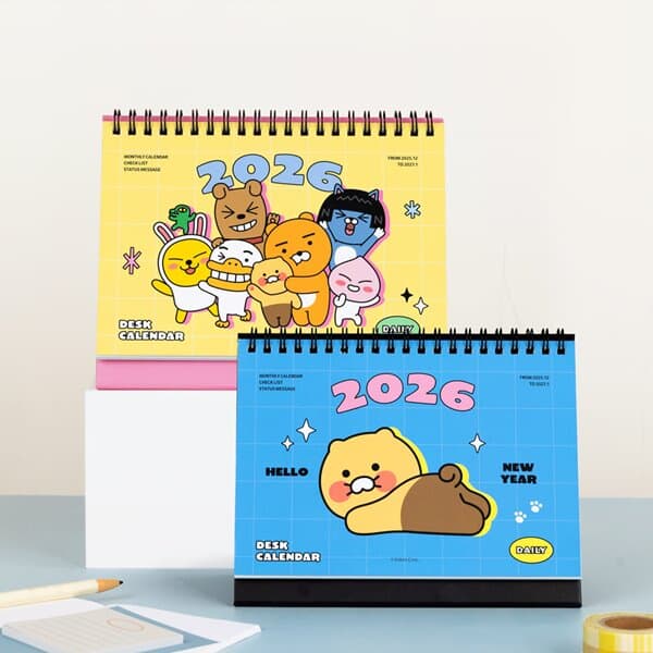 [예스24배송] 카카오프렌즈 2026 스몰 탁상 캘린더 달력