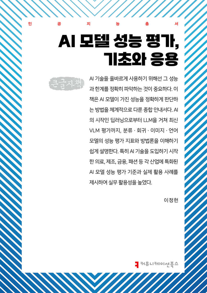 AI 모델 성능 평가, 기초와 응용 (큰글자책)