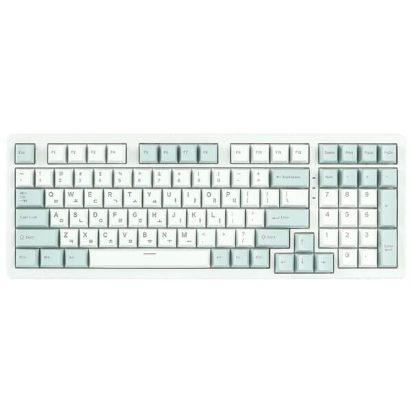 지클릭커 제주WK98 8K 파도스위치 풀윤활 무선 블루투스 기계식 그린라이트 유채꽃노랑축 37g