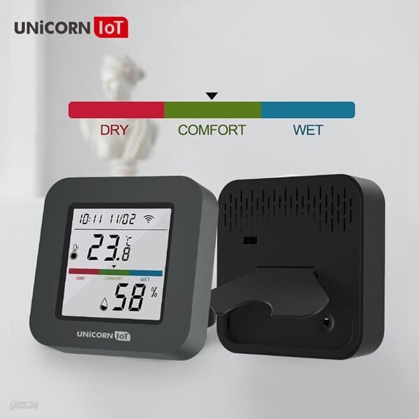 유니콘IOT 스마트 LCD온습도센서+만능IR리모컨 냉난방 에어컨 제어통합 WIFI방식 TS-HR11
