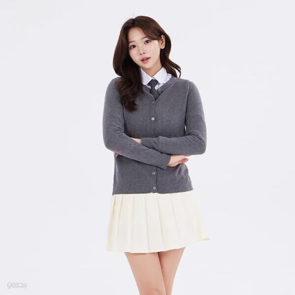 베이직 크림 테니스 스커트 치마 교복 학생복