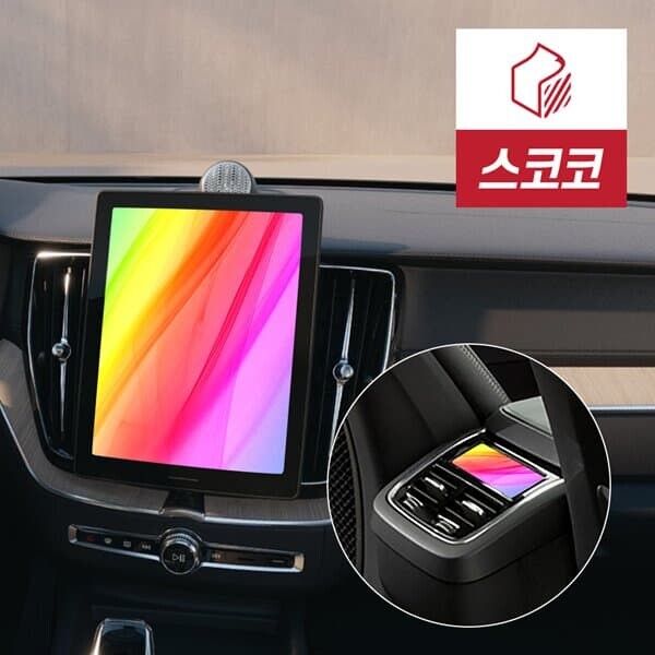 스코코 볼보 XC60 2차 페이스리프트 초고화질 트루컬러 AR 네비게이션+2열 공조기 액정보호필름 1세트