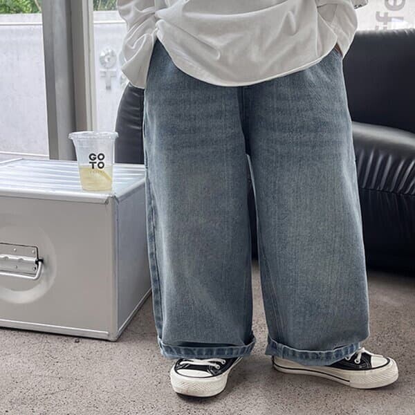 빅와이드 힙합 뒷포켓 아동 데님팬츠 205505
