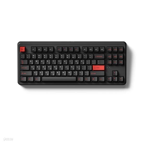 FL-ESPORTS X80 유무선 블루투스 가스켓 마운트 기계식 키보드 블랙 레드, 저소음 스노우축