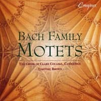 [미개봉] Timothy Brown / 바흐 가문 음악가들의 모테트 (Bach Family Motets) (수입/미개봉/290236)