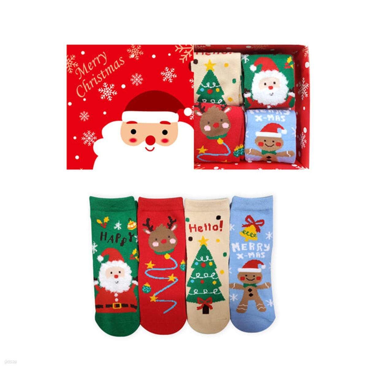 눈꽃산타양말 4종 어린이 키즈 크리스마스 성탄양말