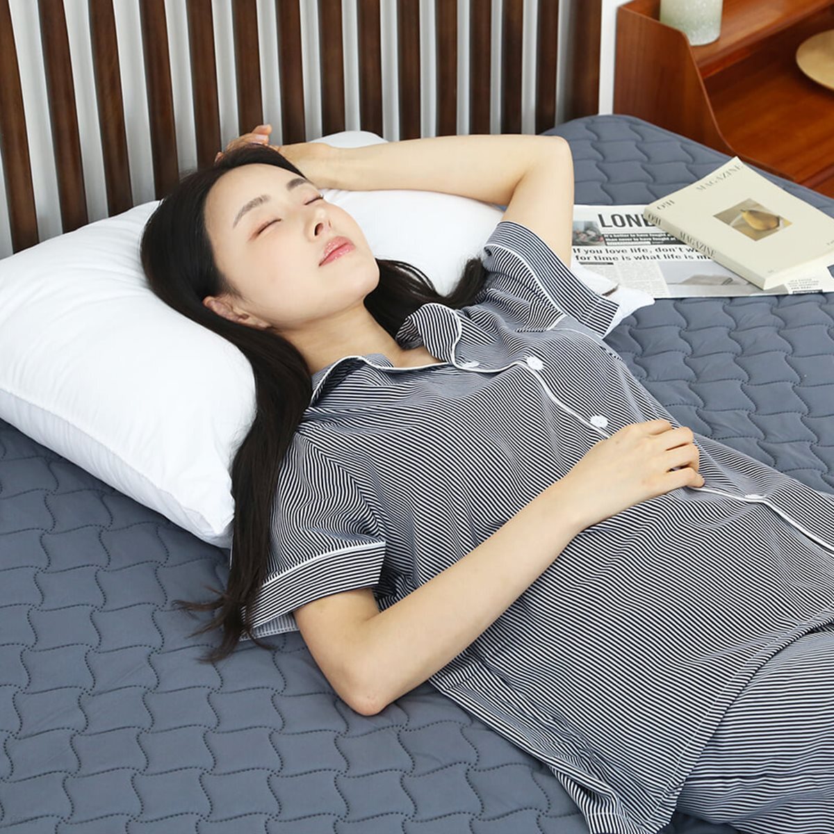 [국내생산]한일의료기 고급 전기매트 탄소 카본 매트 EMF 전자파없는 온열 워셔블 전기장판 싱글 더블 HIM-3000