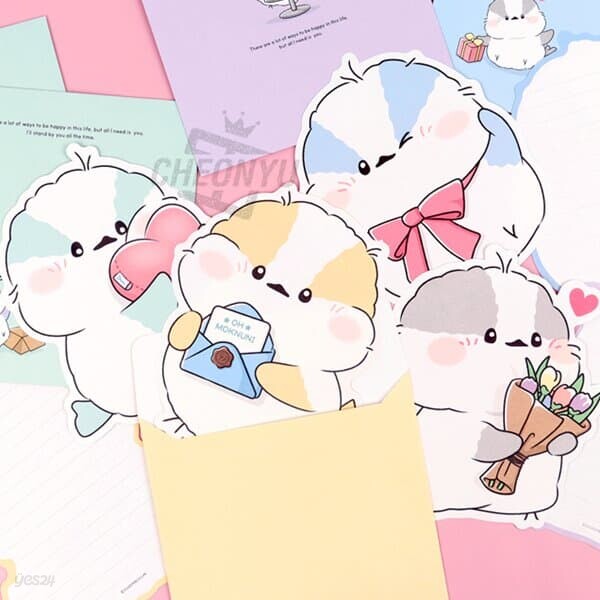 [쓰임&끌림] 오목눈이 모양편지지 낱개 (랜덤발송)