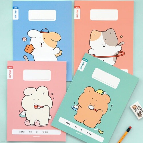 초등 개구쟁이 저학년 칸 노트 4권 (1-2무제, 120g 내지)