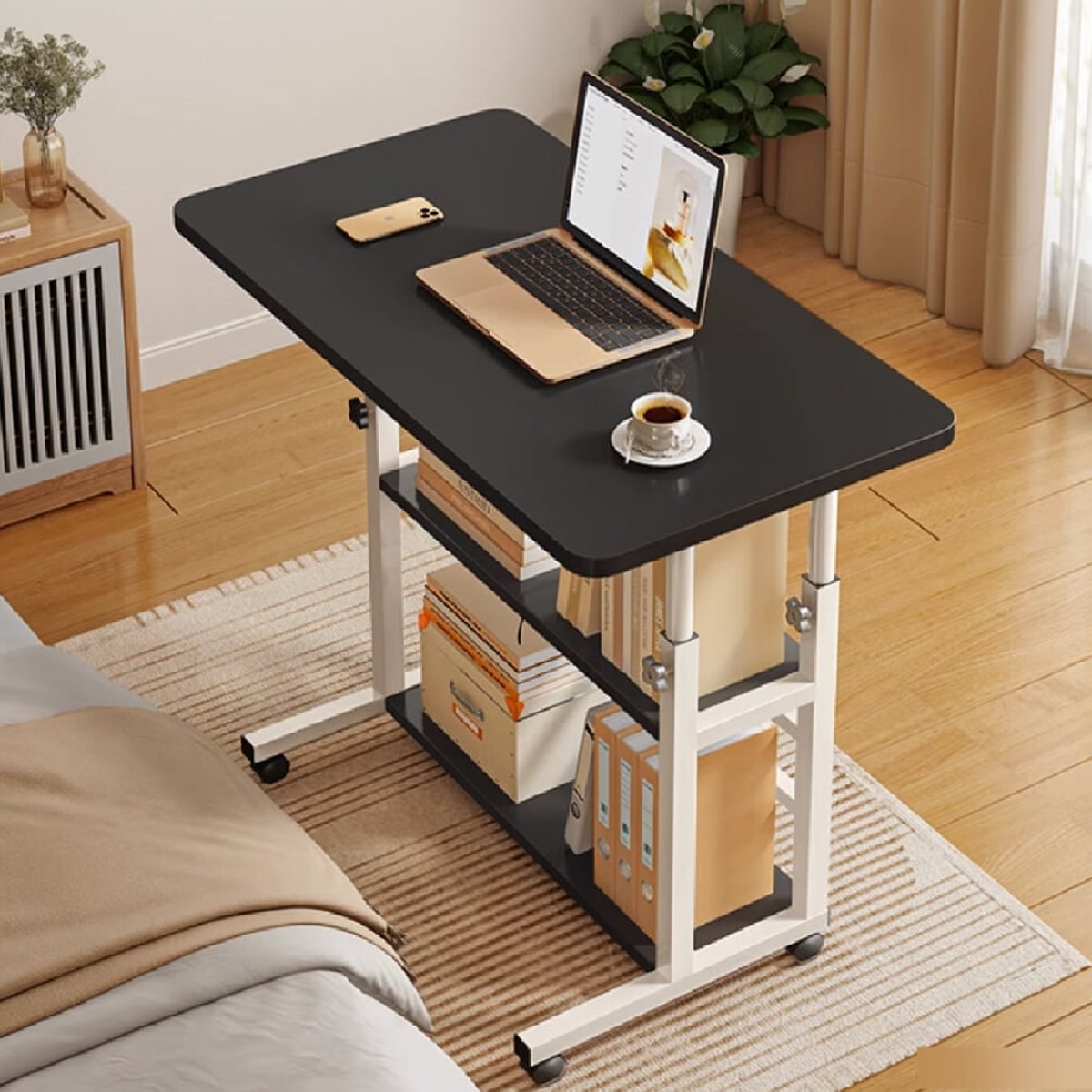 [예스24배송]퓨핸 높이조절 이동식 사이드 테이블 60x40cm