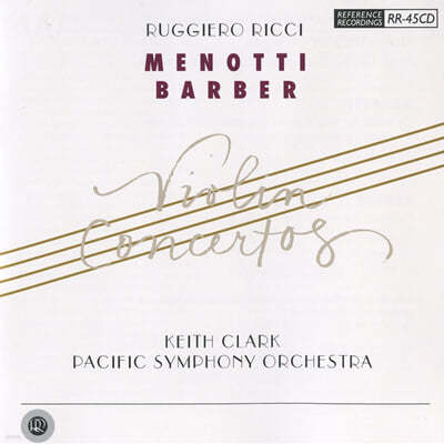 Ruggiero Ricci ޳Ƽ / ٹ: ̿ø ְ (Menotti / Barber: Violin Concertos)