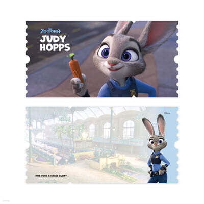 디즈니 주토피아 와이드 티켓 엽서 01-주디와 당근펜