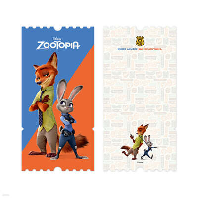 디즈니 주토피아 와이드 티켓 엽서 04-주디와 닉