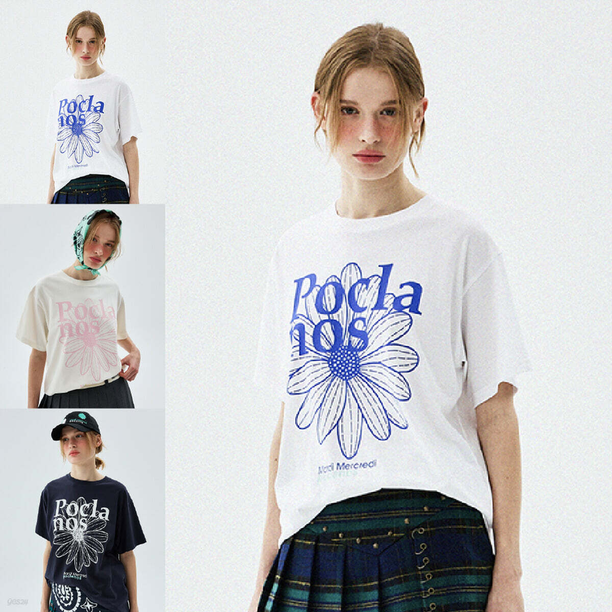[Poclanos X Mardi] TSHIRT FLOWER (포크라노스 10주년 기념 굿즈) [NAVY]