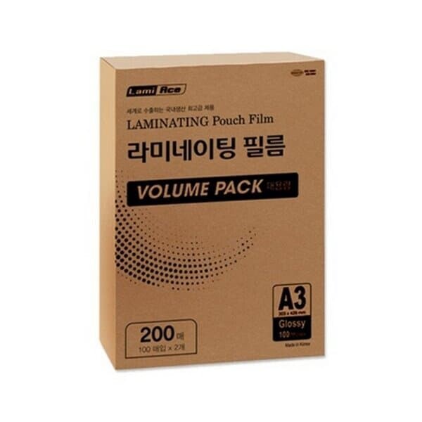 라미에이스 코팅지 A3 100mic 200매입 볼륨팩 303X426mm 국내산 코팅지/필름지