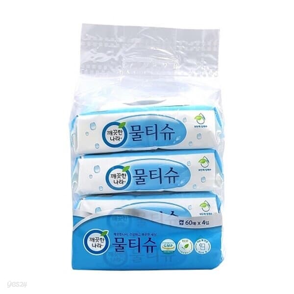 깨끗한나라 물티슈 페퍼민트 캡형 60매