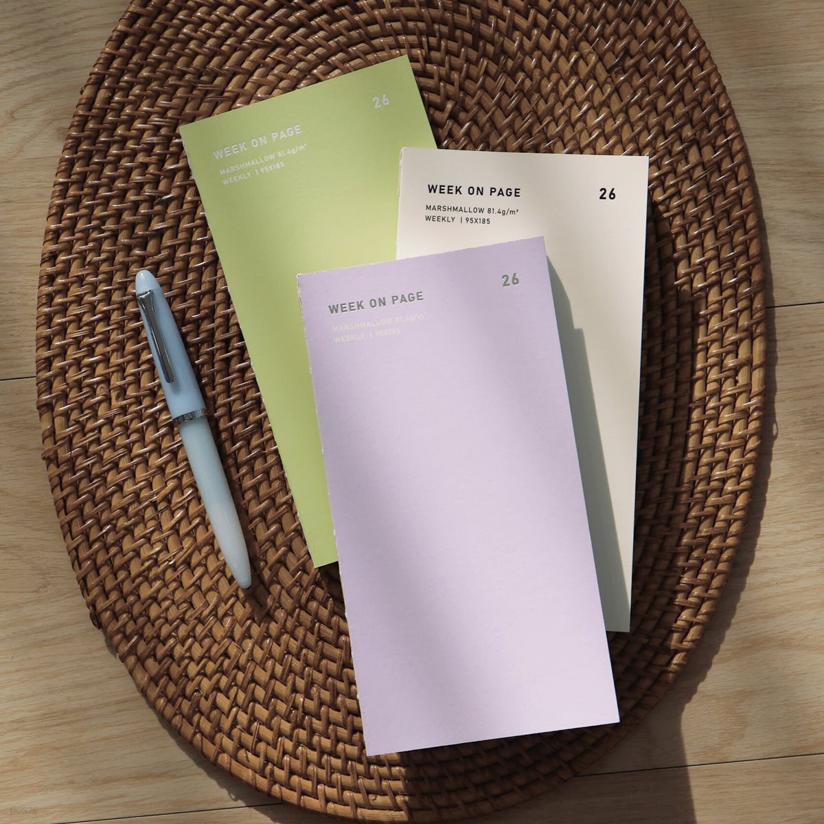 오첵 2026 날짜형 위크온페이지 만년필 위클리 다이어리