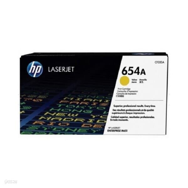 HP 정품토너 NO.654A CF332A 노랑 15000매 토너