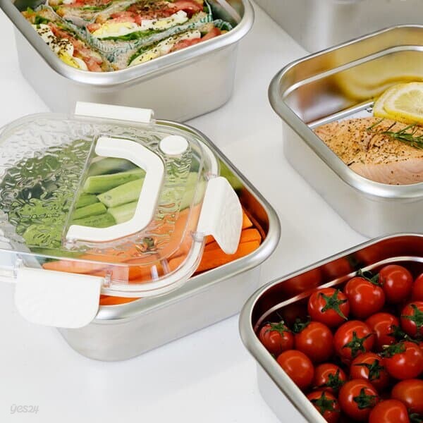 인덕션 오븐 사용 가능 멀티 다용도 사각 스텐 밀폐용기 스텐 밧드 바트