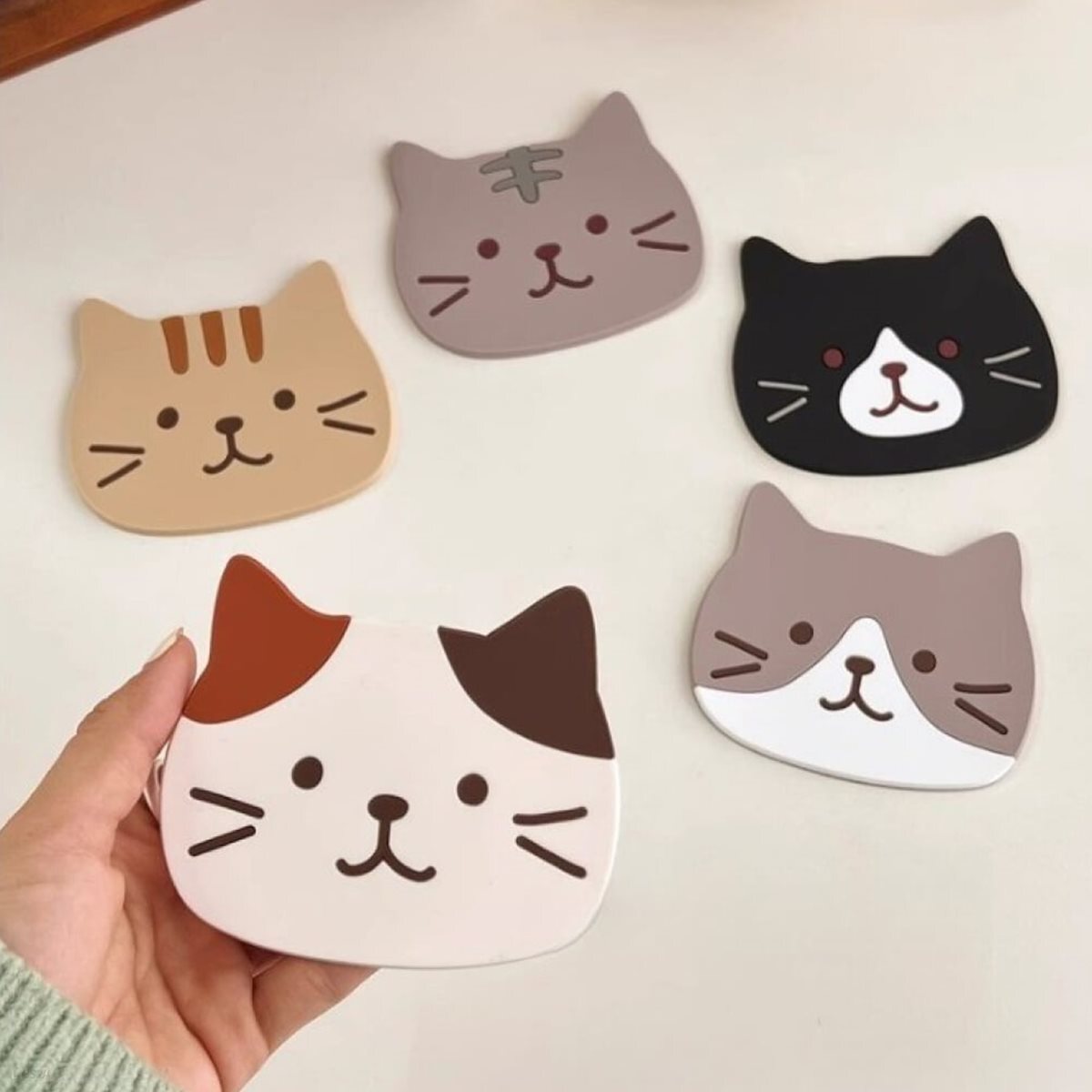 홈카페 고양이 티코스터 컵받침 실리콘 고무 컵 받침 코스터 거치