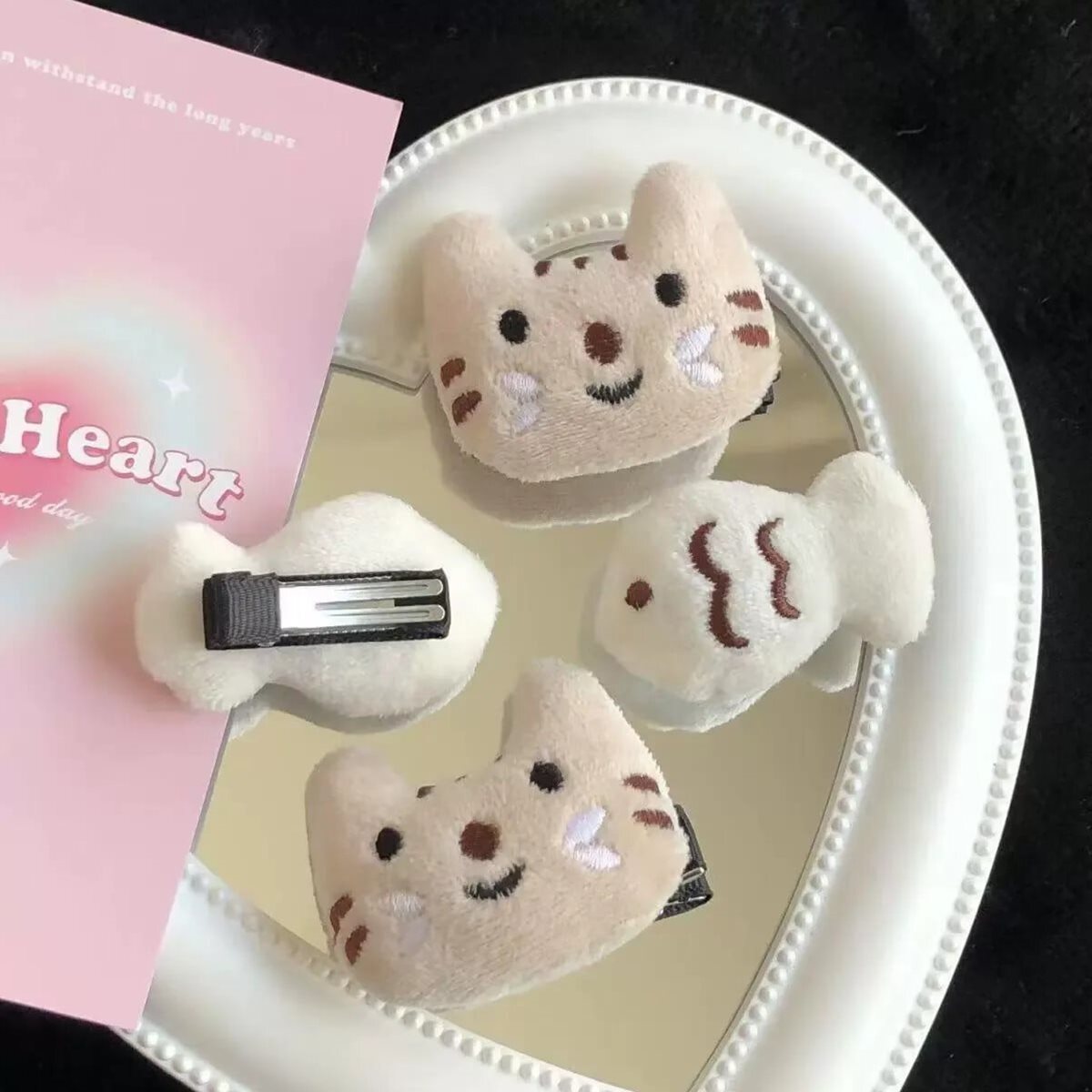 고양이 붕어빵 집게핀 머리핀 헤어핀 머리 헤어 똑딱 삔 클립 악세사리 귀여운 머리집게 헤어집게 앞머리고정 예쁜 헤어핀셋
