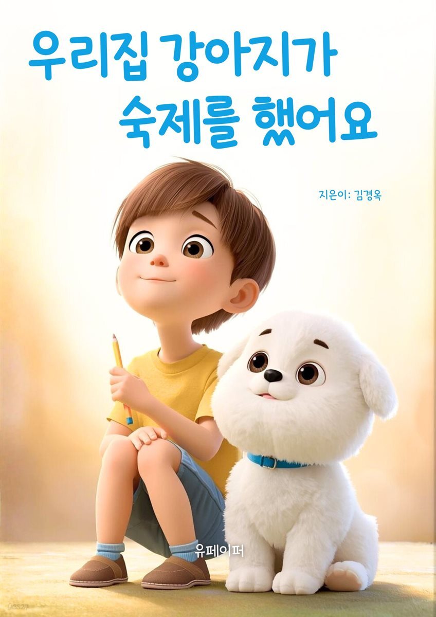 우리집 강아지가 숙제를 했어요