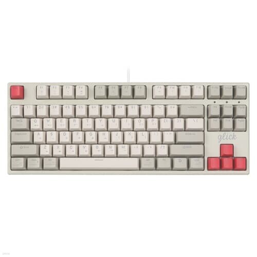 지클릭커 레트로 레드 슈퍼히어로 SPK87 저소음 풀 윤활 기계식 키보드 RB2