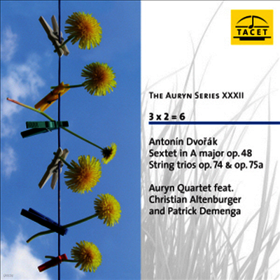 Auryn Quartet — 드보르자크 : 현악 6중주 Op.48 & 두 대의 바이올린과 비올라를 위한 삼중주Op.74, 75 (Dvorak : 3 X 2 = 6) - Auryn Quartet 앨범 커버