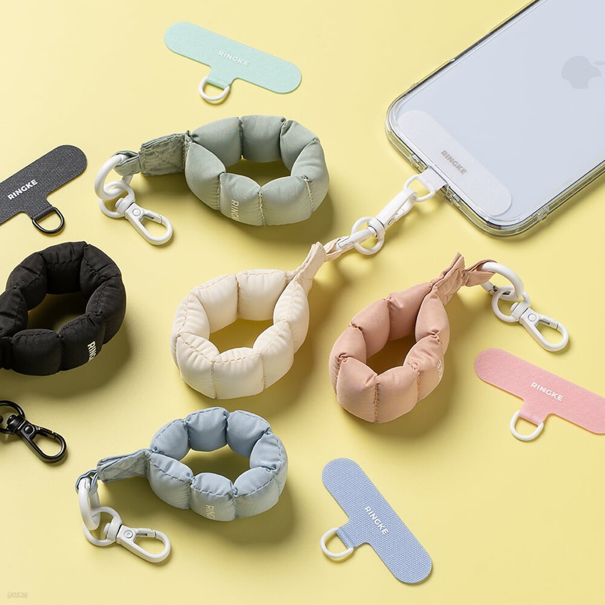 링케 핸드폰 스트랩 푸퍼 핑거 홀더 링크 세트 패딩 분실 도난 방지 줄