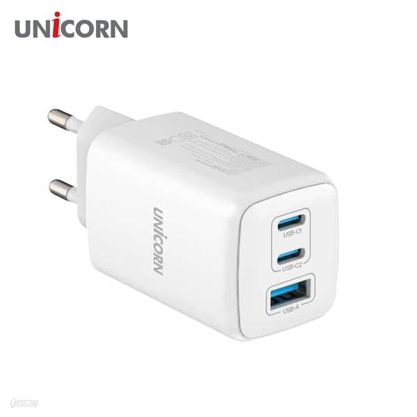 유니콘 멀티 3포트 최신GaN2 65W PD 초고속충전기 갤럭시 아이폰 KA-700PD