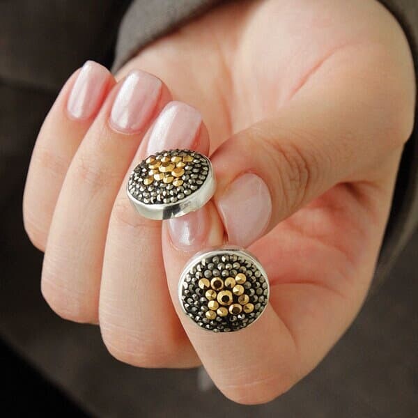 바이데이지 마카사이트 써클 실버 귀걸이 Be0707