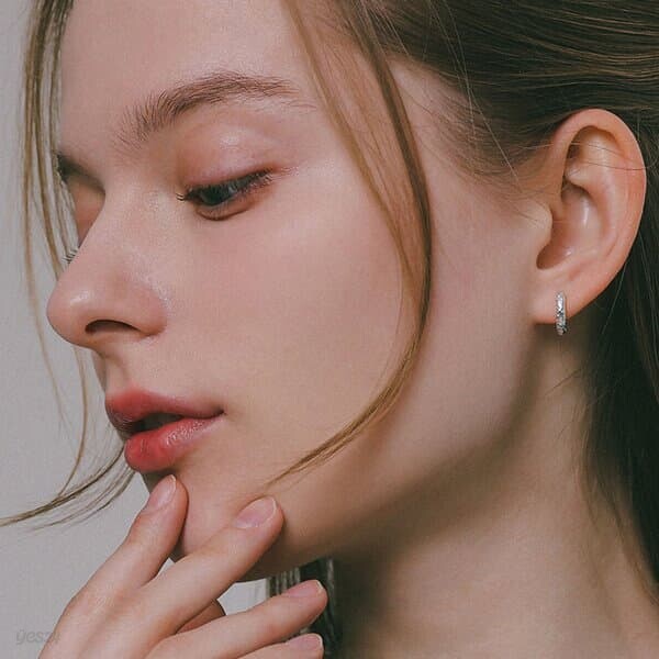 제이로렌 텍스처 원터치 실버 귀걸이 M04011