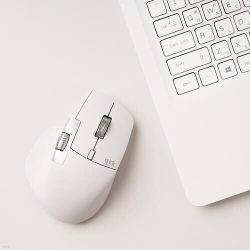 지클릭커 오피스프로 휠마스터 무한 스크롤 가로 휠 블루투스 무소음 세미 버티컬 무선 마우스 OP12 화이트