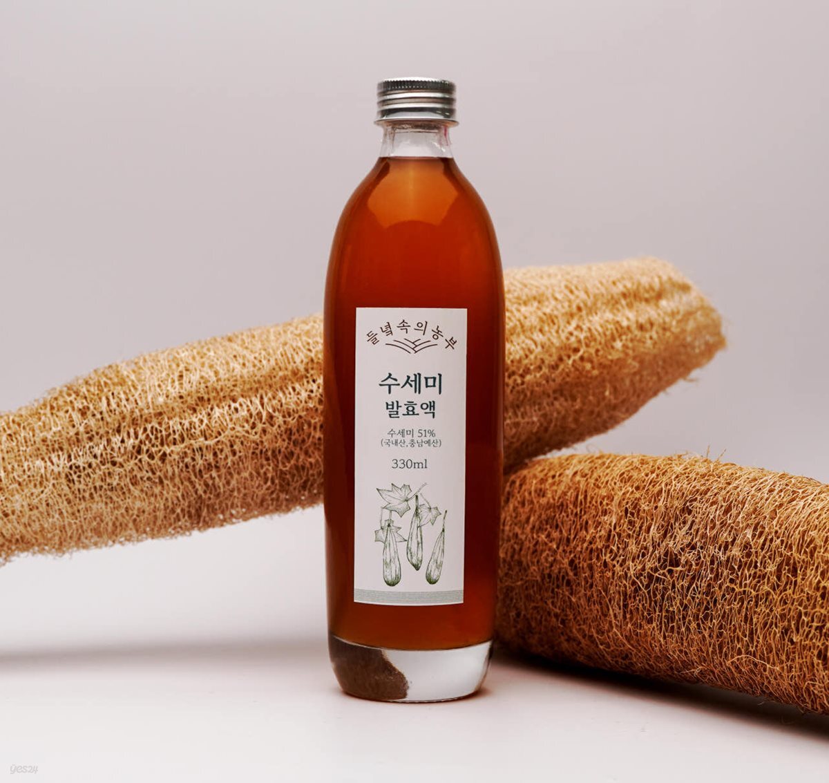[들녘속의농부] 유기농설탕을 사용해 만든 충남 예산 수세미 발효액 사과 발효액 330ml