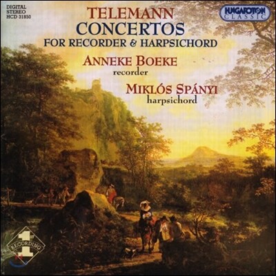 Anneke Boeke / Miklos Spanyi 텔레만: 리코더와 하프시코드를 위한 협주곡 (Telemann: Concertos for Recorder & Harpsichord)