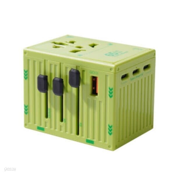 지클릭커 1구 PD65W 컨테이너 여행용 멀티 어댑터 (그린)