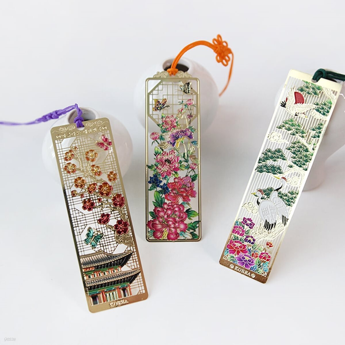 [예스24배송]한국 전통 문양 금장 책갈피 [15종 외국인 친구 선물 기념품 답례품 한복 북마크 외국 한국적인 금속 북클립 독서굿즈]