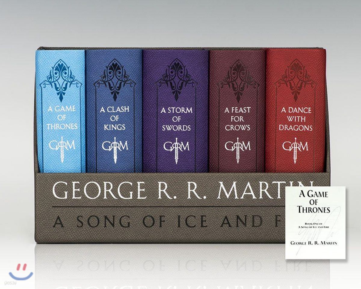 A Game of Thrones Leather-Cloth Boxed Set: A Game of Thrones, a Clash of Kings, a Storm of Swords, a Feast for Crows, and a Dance with Dragons