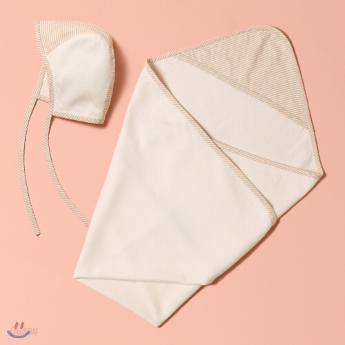 (베이직 신생아 시리즈) 속싸개,모자 SET (스트라이프) DIY
