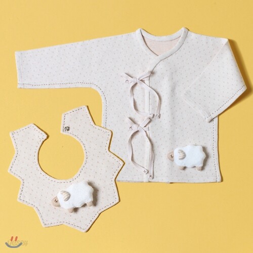 (2015년 양띠 램시리즈) 배냇,턱받이 SET (도트) DIY