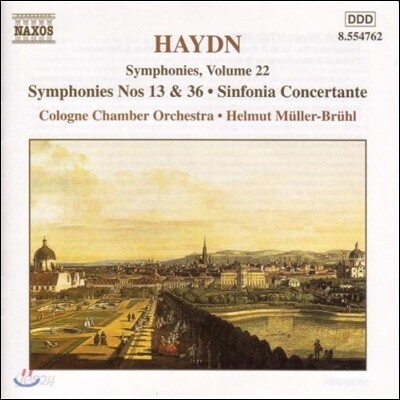 Helmut Huller-Bruhl 하이든: 교향곡 22집 - 13번, 36번, 신포니아 콘체르탄테 (Haydn: Symphonies No.13, No.36, Sinfonia Concertante)