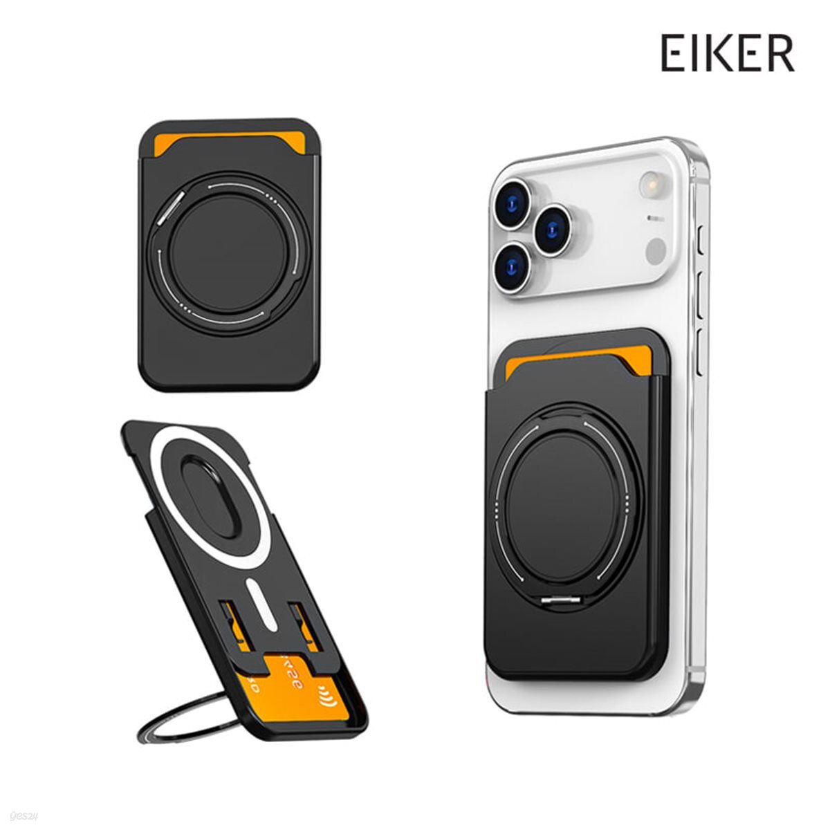 ★무료배송★ EIKER 심플 맥세이프 카드지갑 360도 회전 링스탠드 거치대 6컬러