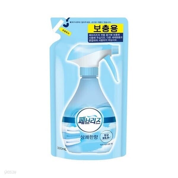 반품불가 페브리즈 섬유탈취제 리필 상쾌한향 320ml