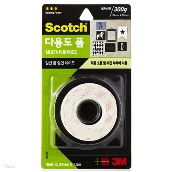 3M 스카치 다용도 폼 양면테이프 마운팅 GN215 1롤